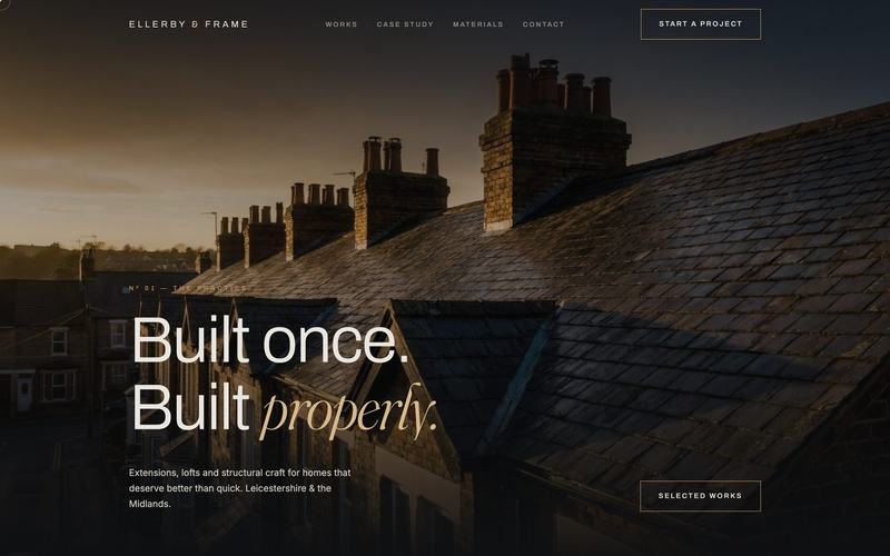 Roofing demo website built by Ospry Suite